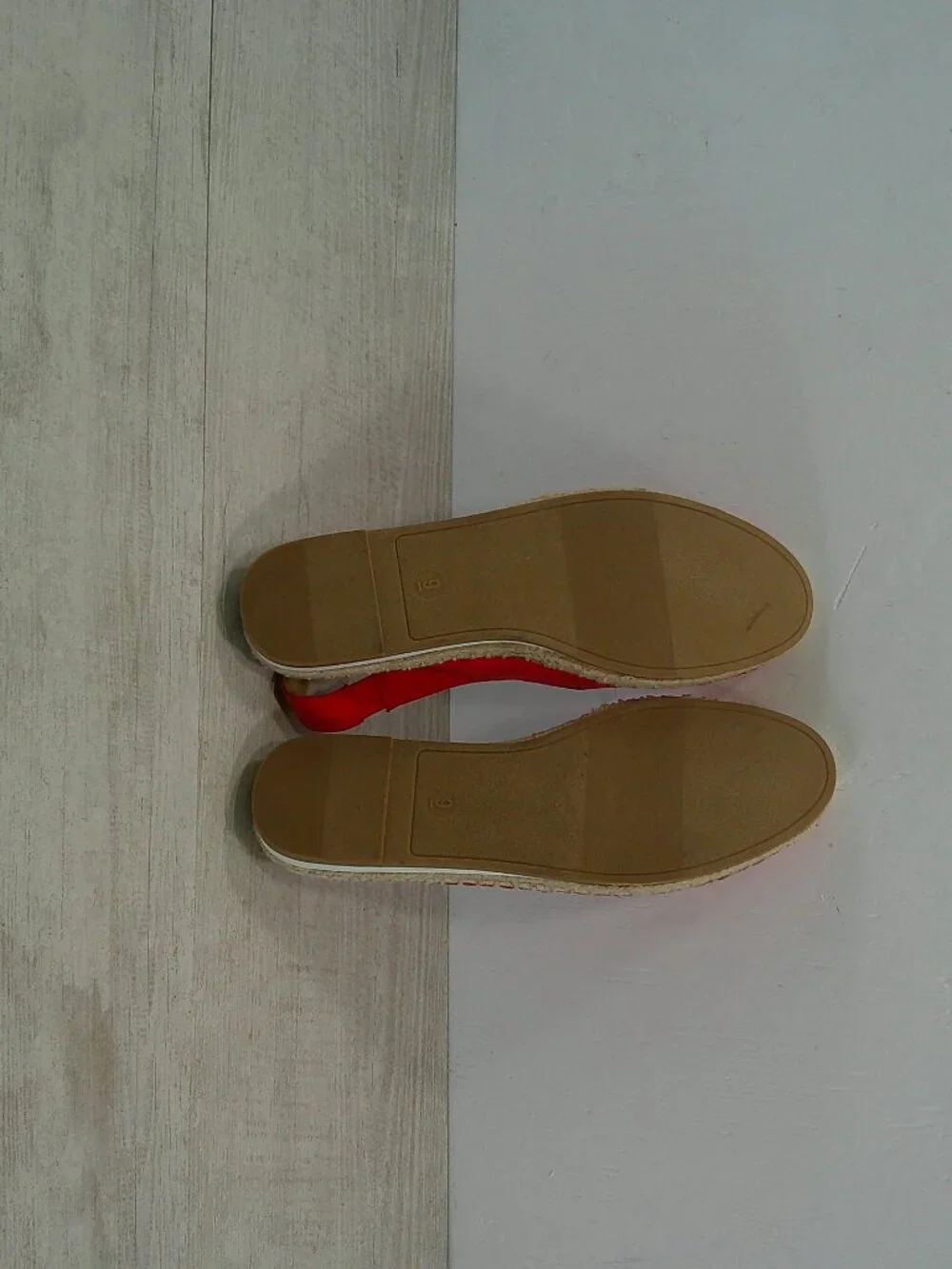 A New Day Irene Shoes Espadrille Slingback Closed Toe Comfort Red Flats Size 9